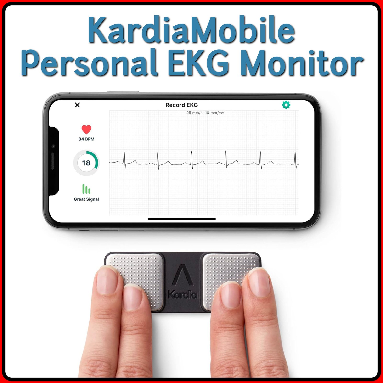 KardiaMobile 1-Lead Personal EKG Monitor – Record at Home – Detects AFib & Irregular Arrhythmias – Easy Results in 30 Seconds – Works w/Most Smartphones - FSA/HSA Eligible